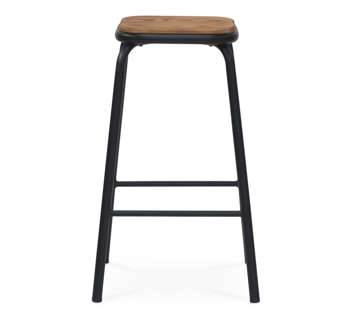 Pedro Bar Stool -Matt Black - Walnut Wood, 65Cm