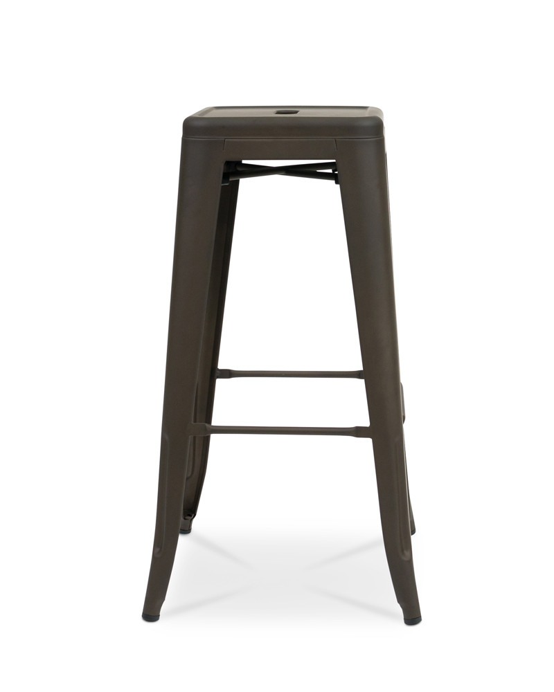 Tolix Replica Bar Stool - Matt Bronze, 75Cm
