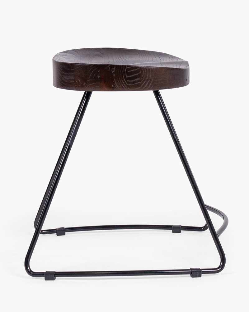Trevor Wooden Bar Stool - Black, 45Cm