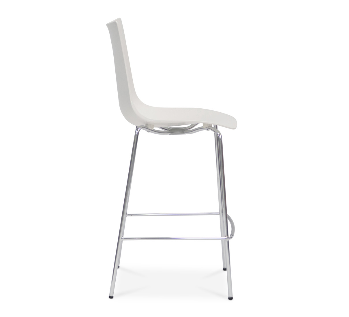 Zebra Bar Stool - White/Anthracite Chrome Leg, 65Cm