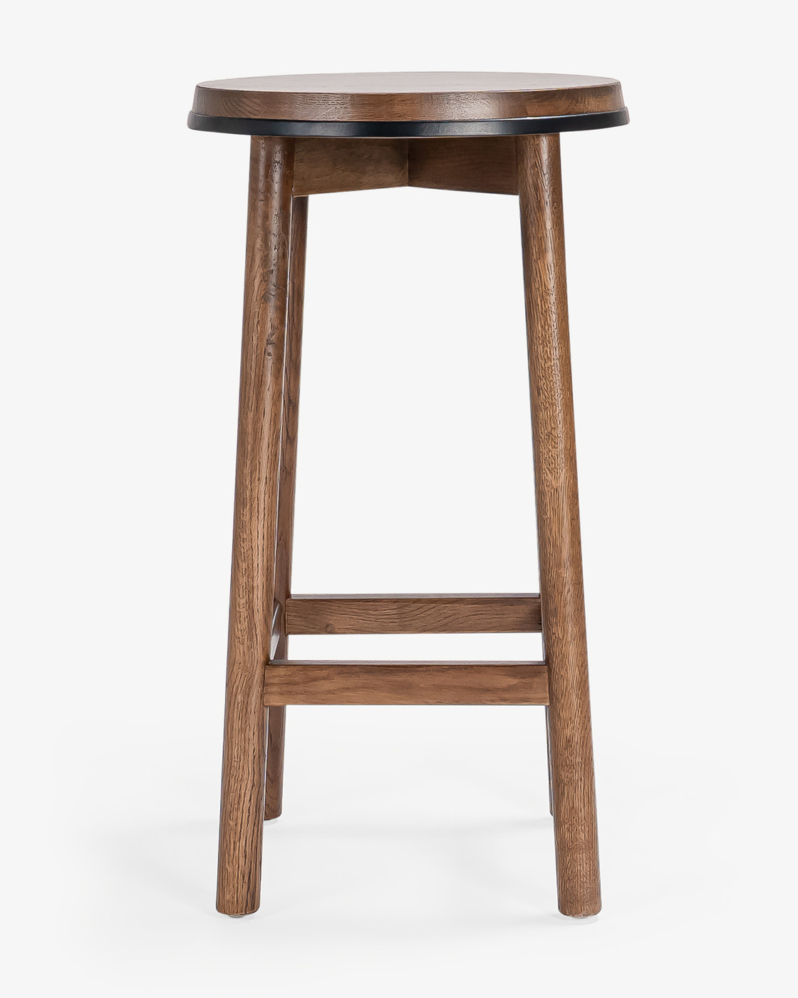 Curve Barstool - Dark Oak, Black 65cm
