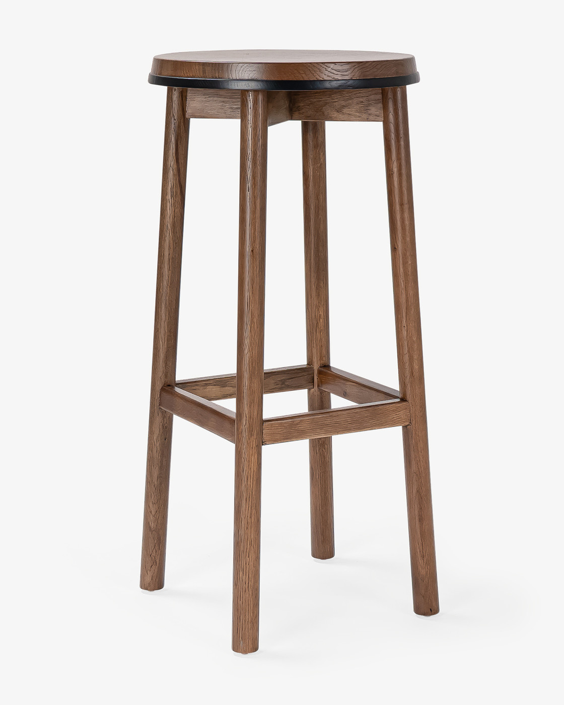 Curve Barstool - Dark Oak, Black 75cm