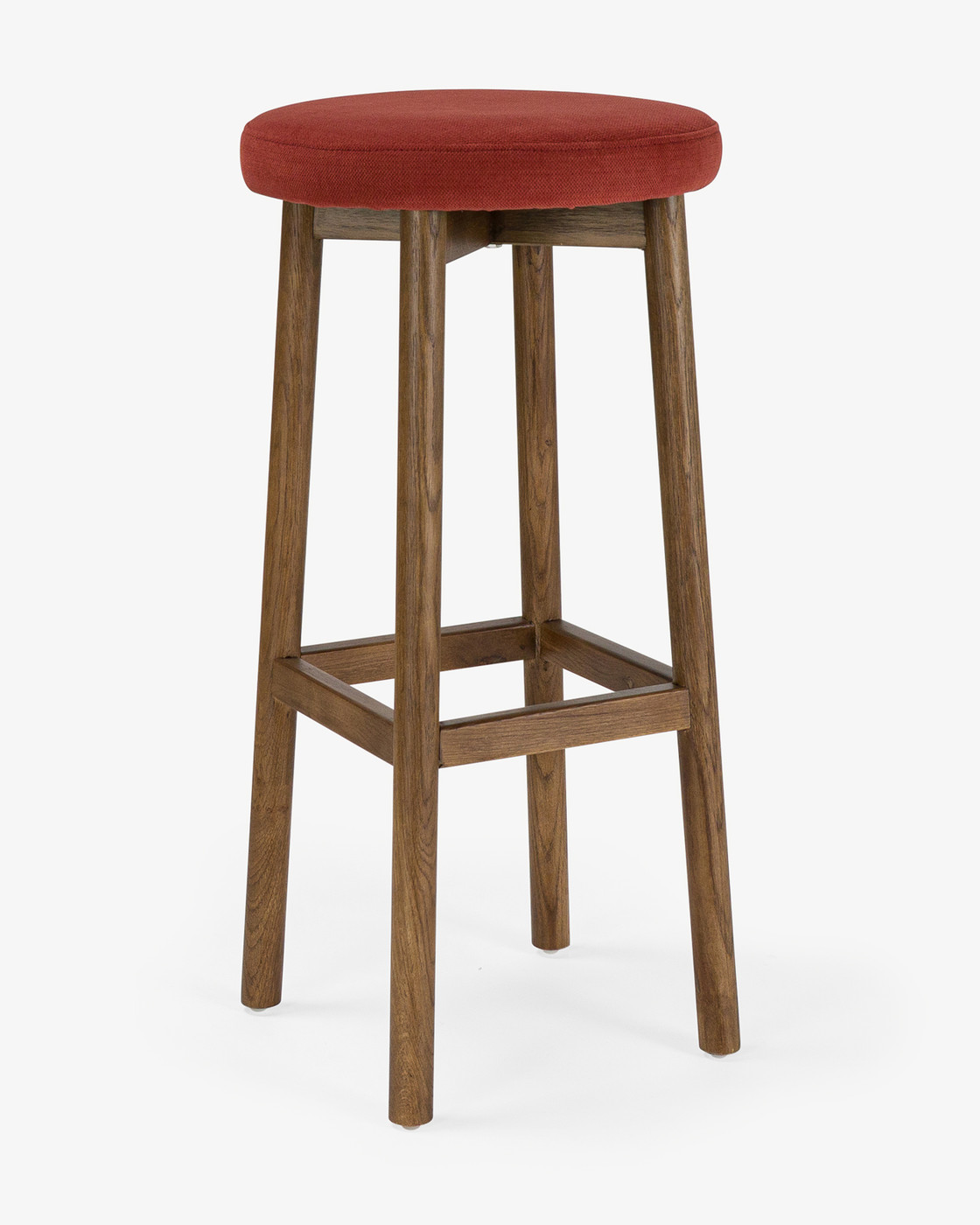 Curve Bar Stool - Dark Oak, Brick Seat 75cm