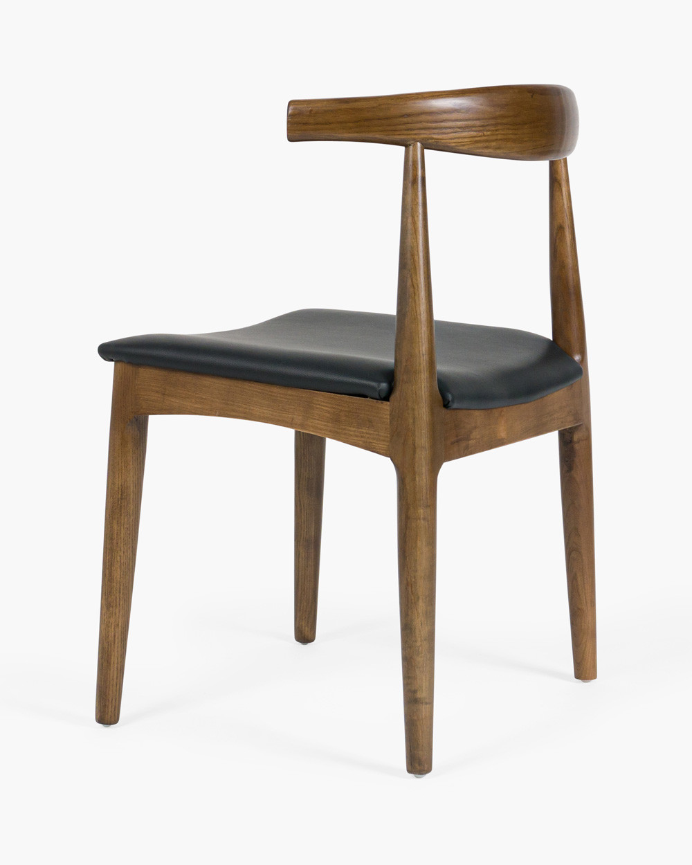 Hans Wegner Replica Elbow Chair, Walnut - Black Seat
