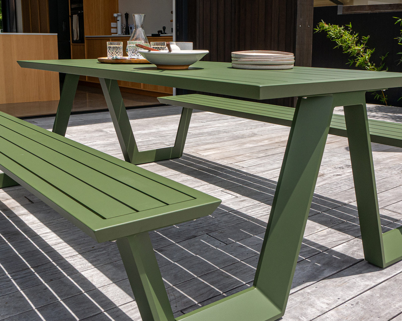 Tahoe Outdoor Picnic Table - 160X83Cm, Forest Green