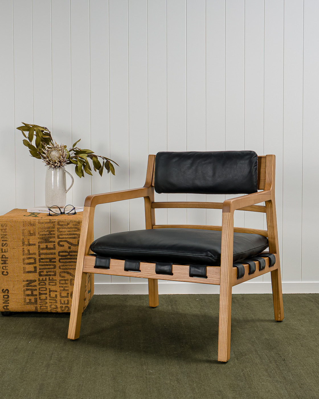 Barnaby Leather Armchair - Black