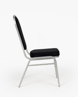 Banquet Chair - Silver Frame, Black Fabric