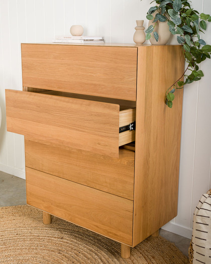 Sawyer Four Drawer Tallboy, Natural