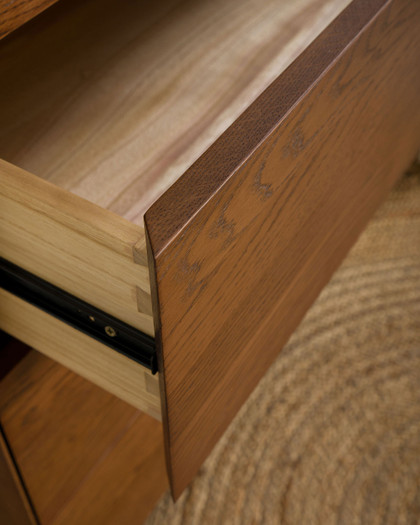 Sawyer Four Drawer Tallboy, Dark Oak