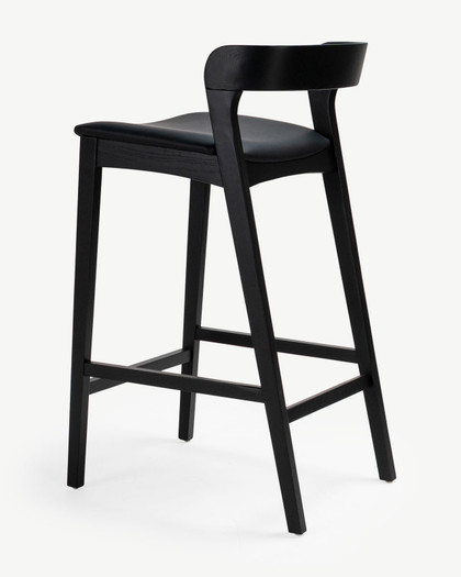 Grace Bar Stool - Black, Black Seat, 75cm
