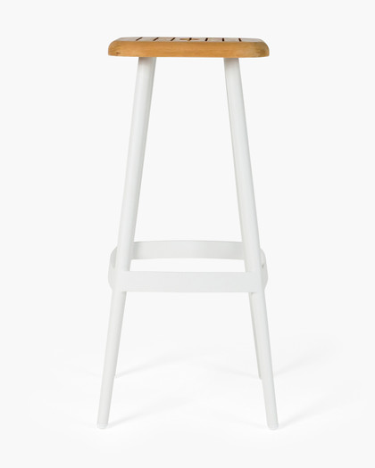 Denver Bar Stool - White, 76Cm