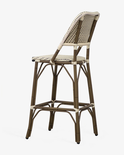 Fleur Barstool - Ivory/Black, 76Cm