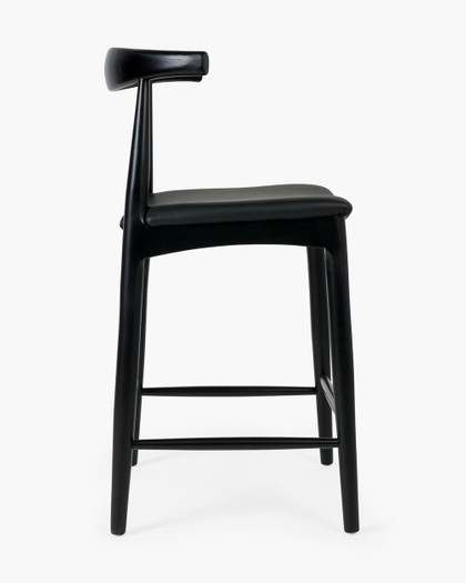 Hans Wegner Replica Elbow Barstool - Black, 65Cm