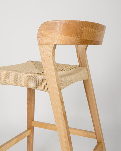 Grace Bar Stool - Natural, Natural Rope Seat, 65cm