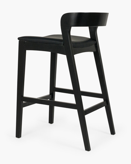 Grace Bar Stool - Black, Black Seat, 65cm