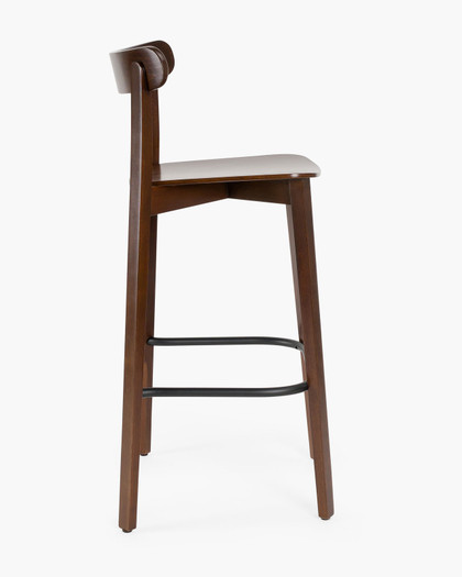 Icho Bar Stool - Walnut, 75Cm