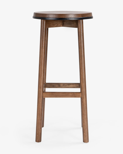 Curve Barstool - Dark Oak, Black 75cm