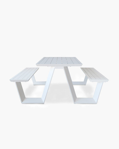 Tahoe Outdoor Picnic Table - 200X83Cm, White