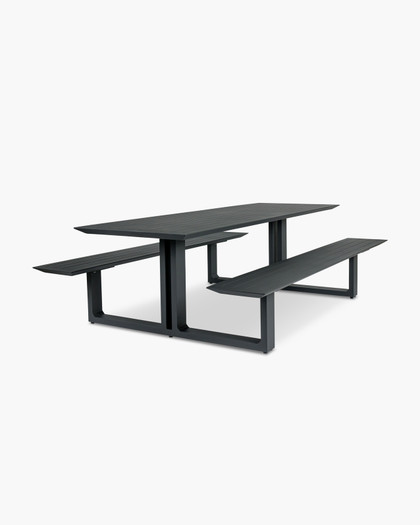Theodore Outdoor Picnic Table - 240X79Cm, Charcoal