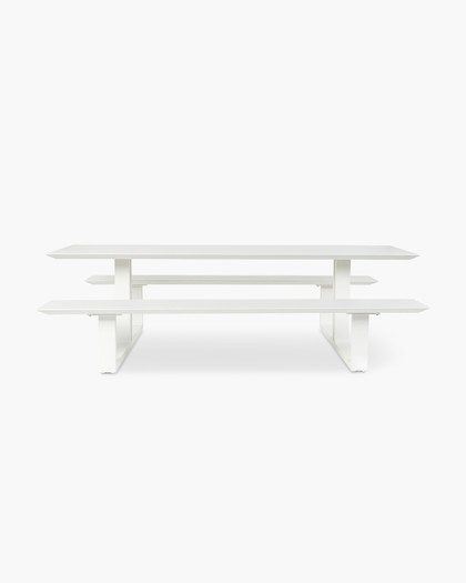 Theodore Outdoor Picnic Table - 240X79Cm, White
