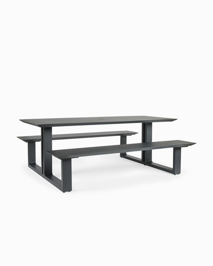 Theodore Outdoor Picnic Table - 200X79Cm, Charcoal