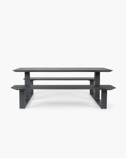 Theodore Outdoor Picnic Table - 200X79Cm, Charcoal