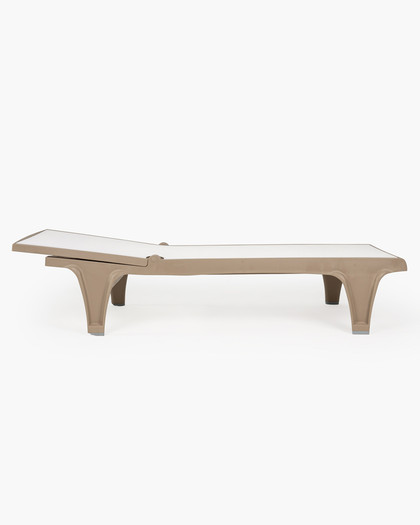 Tahiti Sun Lounger - Dove Grey W White Fabric