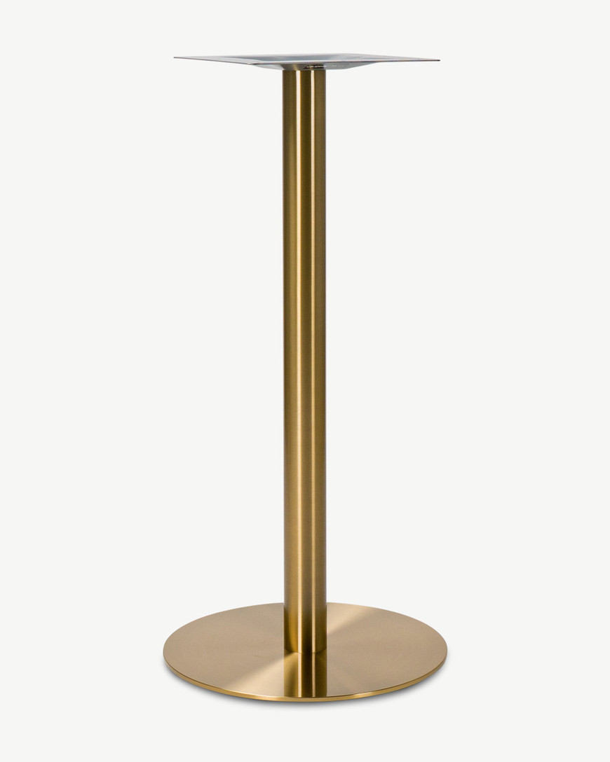 Orion Round Bar Leaner Base - 50cm x 105H, Brushed Brass