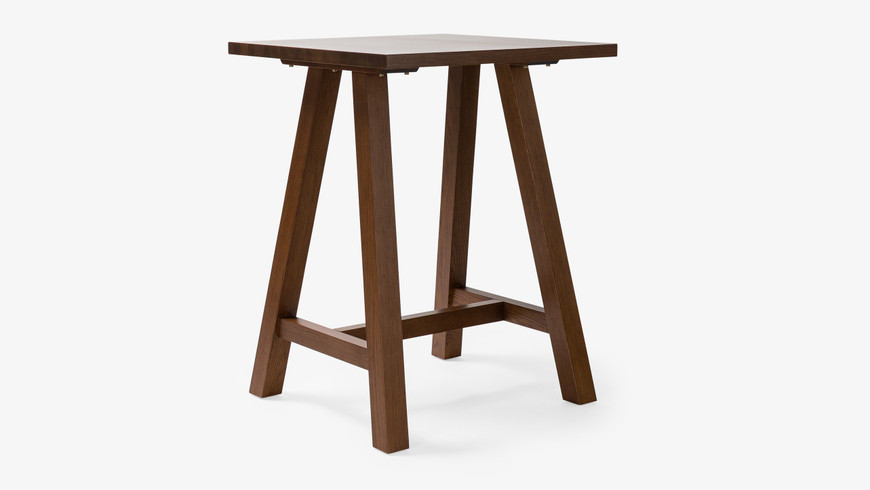 Idaho Oak Bar Leaner - 80X80Cm 105H, Dark Oak