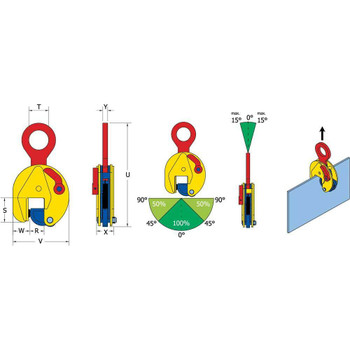 TS/TSE/STS Heavy Duty Lightweight Vertical Lifting Clamp Diagram