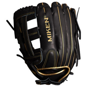 2023 Miken Gold Pro Series 13.5" Black Slowpitch Softball Fielding Glove, PRO135-BG