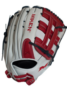 2019 Miken Pro Series 14″ Slow Pitch Fielding Glove – White/Scarlet/Navy, PRO140WSN 2019 Miken Pro Series 14″ Slow Pitch Fielding Glove – White/Scarlet/Navy, PRO140WSN