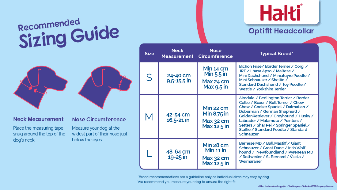 halti optifit size guide