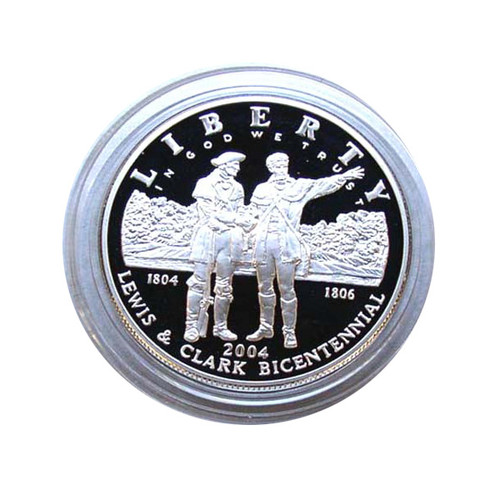 2004 PROOF LEWIS & CLARK SILVER DOLLAR with OGP