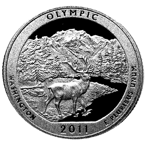 2011-S PROOF OLYMPIC NATIONAL PARK  AMERICA THE BEAUTIFUL CLAD QUARTER DOLLAR