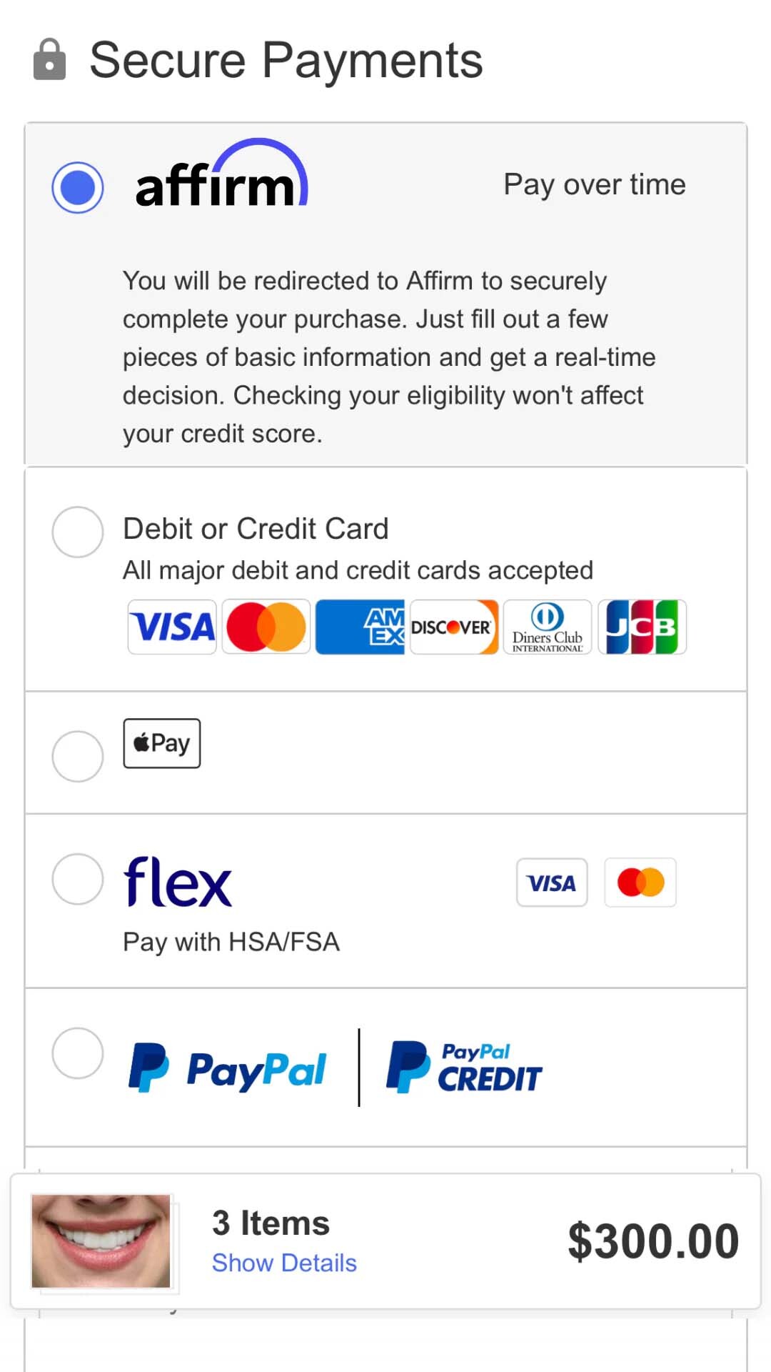 Pay over time with Affirm at INSTAsmile