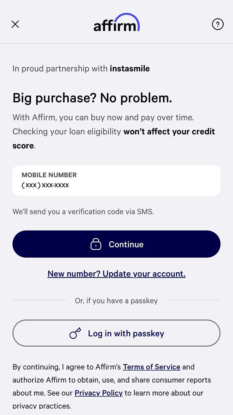 Flexible monthly payments with Affirm