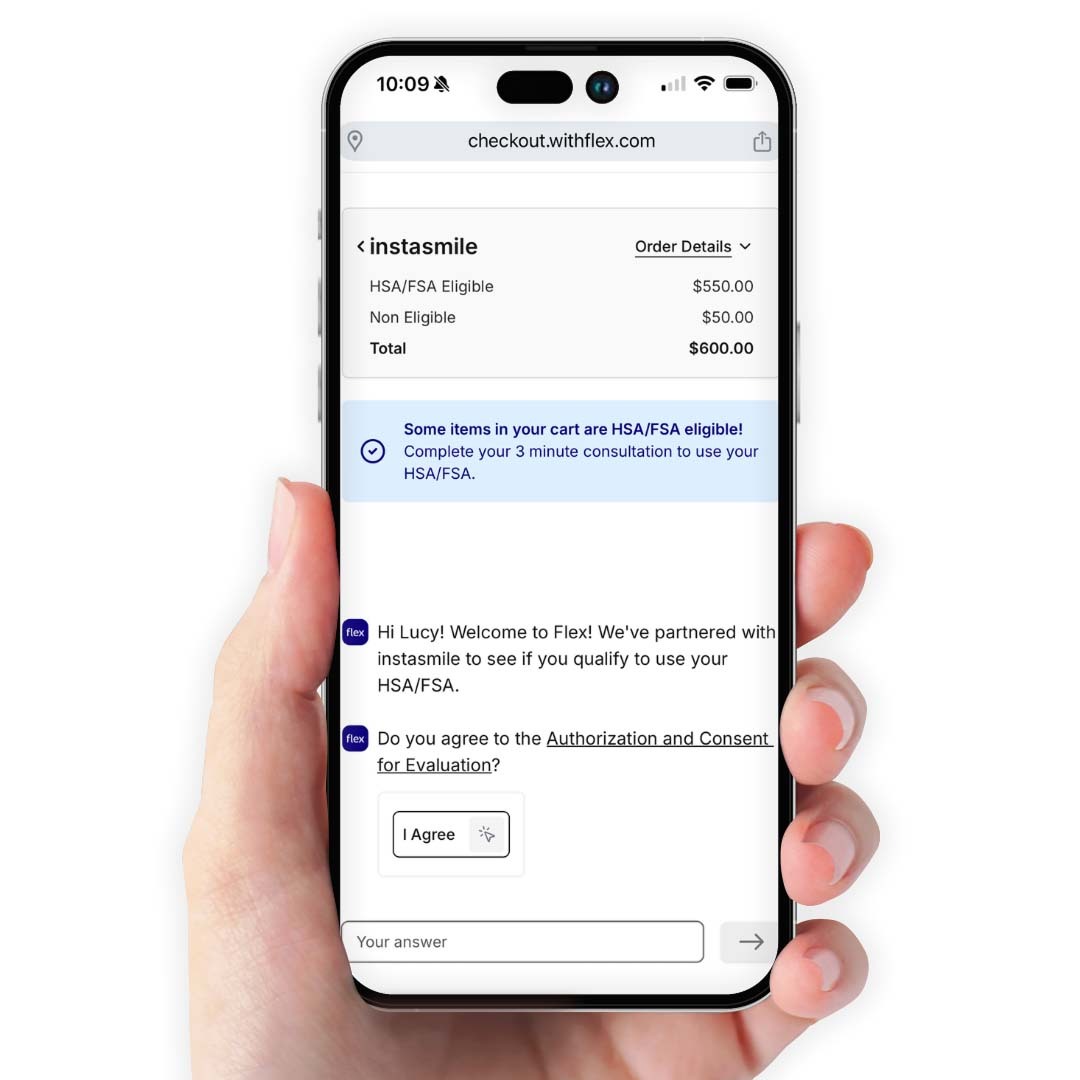 Steps to use HSA or FSA benefits with INSTAsmile