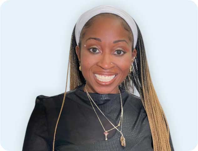 Woman smiling after applying veneers