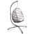 Swing Egg Chair with Stand Indoor Outdoor Wicker Rattan Patio Basket Hanging Chair with C Type bracket , with cushion and pillow Banned from selling on Amazon.(Black New arrivals within 10 days)
