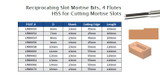 Reciprocating Slot Mortise Bits, 4 Flutes HSS for Cutting Mortise Slots