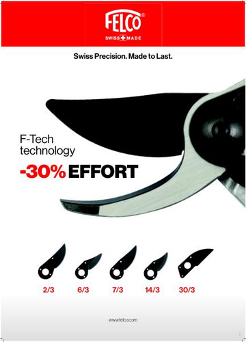 1223FT,Felco 2/3 F-Tech Spare blade with black teflon coating