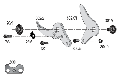 1280271,Felco 802/71 Ring + bearing + spring