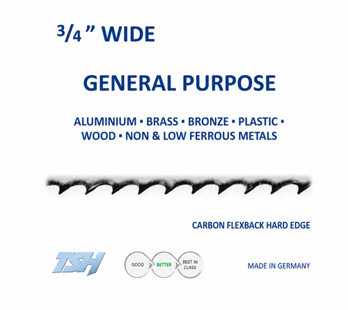 bandsaw blades,1/2" Carbon, Flexback, Hard Edge (.025in)