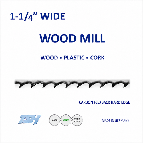 bandsaw blades,1-1/4" Carbon WOODMILL, Flexback, Hard Edge (.035in)