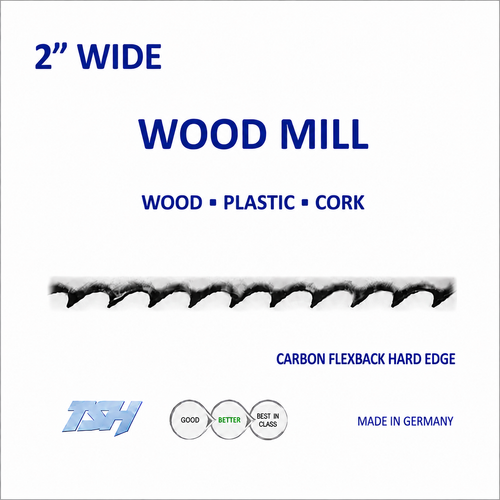 bandsaw blades,2" Carbon WOODMILL, Flexback, Hard Edge (.035in)