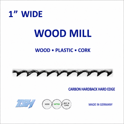 bandsaw blades,1" Carbon WOODMILL, Hardback, Hard Edge (.035in)