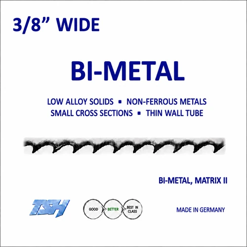 bandsaw blades,3/8" Bi-Metal, Matrix II (.025in)