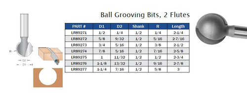 ROUTER BITS BALL GROOVING BITS TWO FLUTES,LR89271,LR89272,LR89273,LR89274,LR89275,LR89276,LR89277