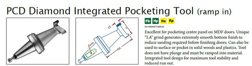 PCD Diamond Integrated Pocketing Tool (ramp in)